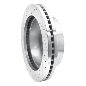 Chevrolet Silverado 3500 HD Brake Rotor (1) - Front Right - R1 Concepts - Drilled & Slotted - Silver - `11-`25